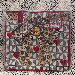 Brighton Leopard Bow Tote with Red Heart Accents